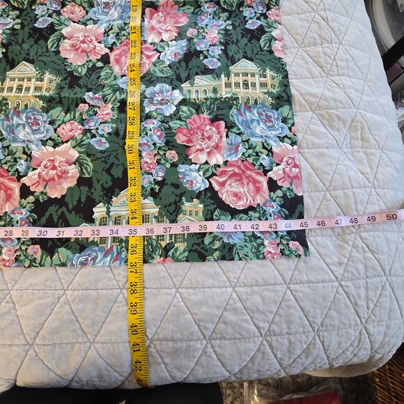Vintage Springs Industries 2 Fabric Remnants Pink Cabbage Roses Colonial House - Picture 10 of 13